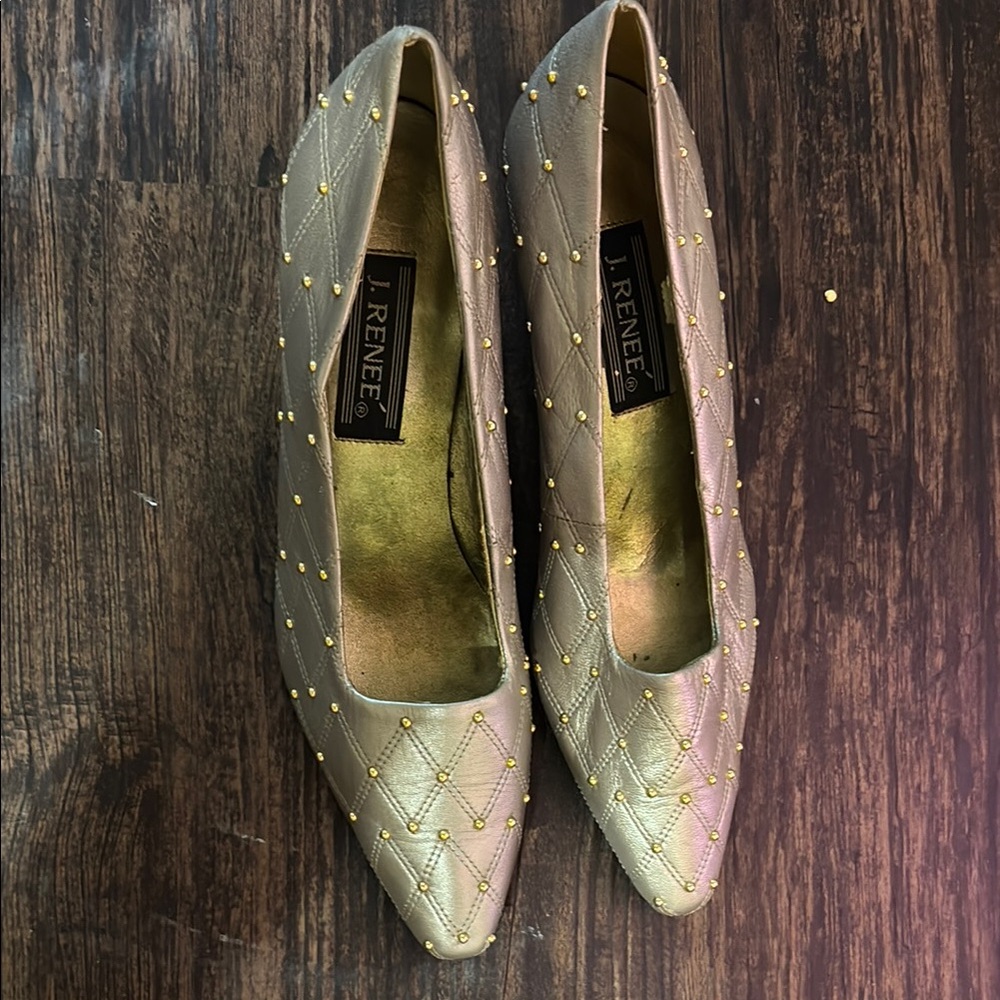 J.Renee Gold Quilted Women's Shoes